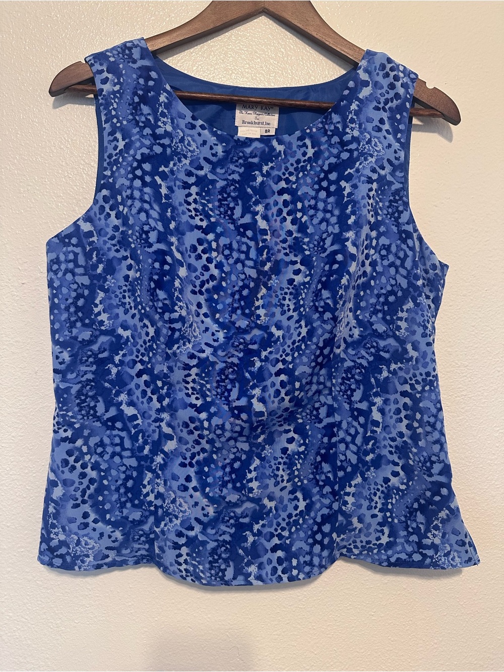 Vintage Mary Kay Blue Abstract Sleeveless Tank